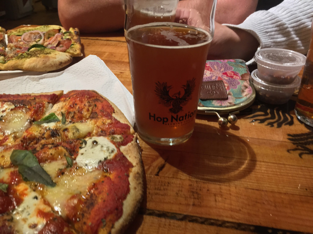 pizza beer table